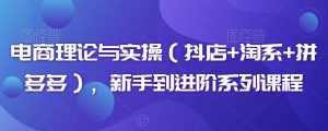 电商理论与实操(抖店+淘系+拼多多),新手到进阶系列课程-KJ分享