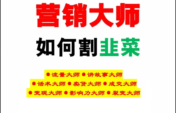 《营销大师如何割韭菜》禁止外传的大师绝学电子书-KJ分享