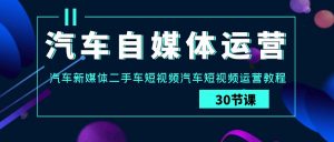 汽车自媒体运营实战课：汽车新媒体二手车短视频汽车短视频运营教程-KJ分享