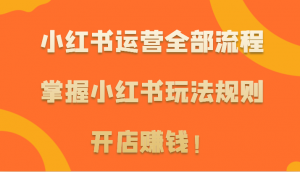 小红书运营全部流程,掌握小红书玩法规则,开店赚钱!-KJ分享