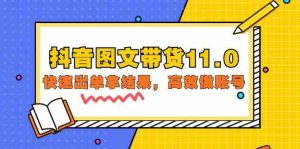 抖音图文带货11.0，快速出单拿结果，高效做账号（基础课+精英课 92节高清无水印）-KJ分享