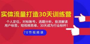 实体流量打造30天训练营：个人定位，对标账号，选题分析，投流解读（70节）-KJ分享