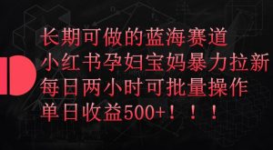 长期可做的蓝海赛道，小红书孕妇宝妈暴力拉新玩法，每日两小时可批量操作，单日收益500+-KJ分享