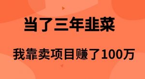 当了3年韭菜,我靠卖项目赚了100万-KJ分享