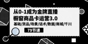 0-1成为金牌直播橱窗商品卡运营3.0,基础/货品/场景/话术/数据/商城/千川-KJ分享