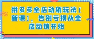 拼多多全店动销玩法【新课】，告别亏损从全店动销开始-KJ分享