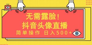 无需露脸,Ai头像直播项目,简单操作日入500+-KJ分享