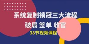 系统复制 销冠三大流程，破局 签单 收官（38节视频课）-KJ分享