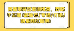 直播带货流量训练营,野路子主播(起新号/专场/打榜/明星网红助博)-KJ分享