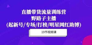直播带货流量特训营,野路子主播(起新号/专场/打榜/明星网红助博)-KJ分享