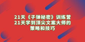 21天《子弹秘密》训练营，21天学到顶尖文案大师的策略和技巧-KJ分享