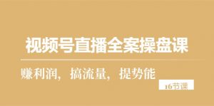 视频号直播全案操盘课，赚利润，搞流量，提势能（16节课）-KJ分享