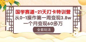 国学 赛道-21天打卡特训营:从0-1操作第一周变现3.8w,一个月变现60多万-KJ分享