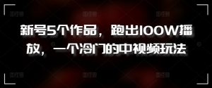 新号5个作品，跑出100W播放，一个冷门的中视频玩法-KJ分享