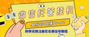 微信托管挂机,单号日赚50-80,项目操作简单(附无限注册实名微信号教程)-KJ分享