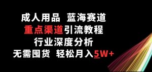 成人用品，蓝海赛道，重点渠道引流教程，行业深度分析，无需囤货，轻松月入5W+-KJ分享