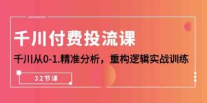 千川付费投流课,千川从0-1精准分析,重构逻辑实战训练(32节课)-KJ分享