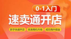 速卖通开店0-1入门，新手快速开店 找准商机市场 成功海外掘金-KJ分享