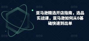 亚马逊精选开店指南,选品实战课,亚马逊如何从0基础快速到出单-KJ分享