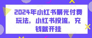 2024年小红书聚光付费玩法,小红书投流,充钱就开挂-KJ分享