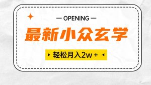 最新小众玄学项目，保底月入2W＋ 无门槛高利润，小白也能轻松掌握-KJ分享
