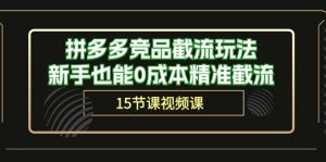 拼多多竞品截流玩法,新手也能0成本精准截流(15节课)-KJ分享