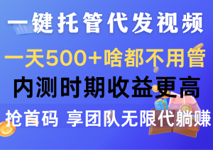 一键托管代发视频,一天500+啥都不用管,内测时期收益更高,抢首码,享…-KJ分享