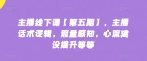 主播线下课【第五期】,主播话术逻辑,流量感知,心流建设提升等等-KJ分享