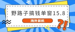 海外装机,野路子搞钱,单窗口15.8,已变现10000+-KJ分享