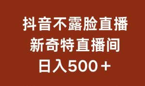 不露脸挂机直播,新奇特直播间,日入500+-KJ分享