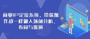 商业IP定位系统，带你像作战一样做入场前分析、布同与推演-KJ分享