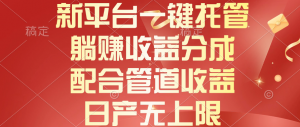 新平台一键托管,躺赚收益分成,配合管道收益,日产无上限-KJ分享