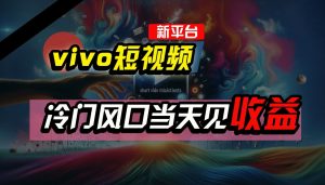 全新平台vivo短视频，新风口AI混剪无脑搬运，冷门风口当天见收益，7天撸了2300+了-KJ分享