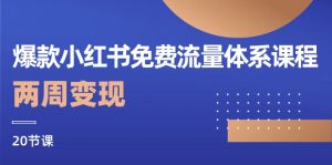 爆款小红书免费流量体系课程,两周变现(20节课)-KJ分享