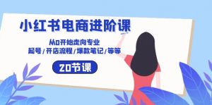小红书电商进阶课:从0开始走向专业 起号/开店流程/爆款笔记/等等(20节)-KJ分享