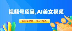 视频号蓝海项目,AI美女视频，当天见收益，日入1000+-KJ分享