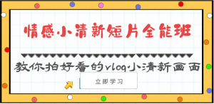 情感小清新短片全能班-教你拍好看的vlog小清新画面（30节课）-KJ分享