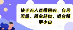快手无人直播团购，自带流量，简单好做，适合新手小白-KJ分享