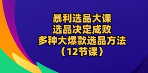 暴利 选品大课:选品决定成败,教你多种大爆款选品方法(12节课)-KJ分享