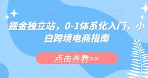 掘金独立站，0-1体系化入门，小白跨境电商指南-KJ分享