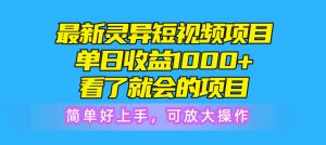最新灵异短视频项目,单日收益1000+看了就会的项目,简单好上手可放大操作-KJ分享