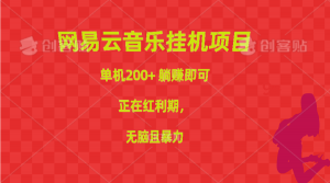 网易云音乐挂机项目，单机200+，躺赚即可，正在红利期，无脑且暴力-KJ分享