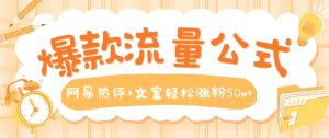 爆款流量公式，网易热评+文案轻松涨粉50w+-KJ分享