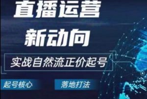 2024电商自然流起号，​直播运营新动向，实战自然流正价起号-KJ分享
