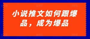 小说推文如何跟爆品，成为爆品-KJ分享