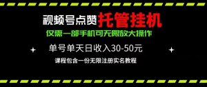 视频号点赞托管挂机,单号单天利润30~50,一部手机无限放大(附带无限…-KJ分享