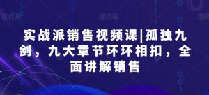 实战派销售视频课|孤独九剑,九大章节环环相扣,全面讲解销售-KJ分享