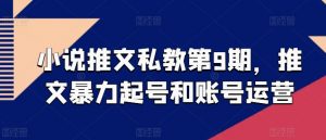 小说推文私教第9期，推文暴力起号和账号运营-KJ分享