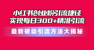 小红书创业粉引流捷径！最新被动引流方法大揭秘，实现每日300+精准引流-KJ分享