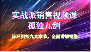 实战派销售视频课-孤独九剑,环环相扣九大章节,全面讲解销售(62节)-KJ分享
